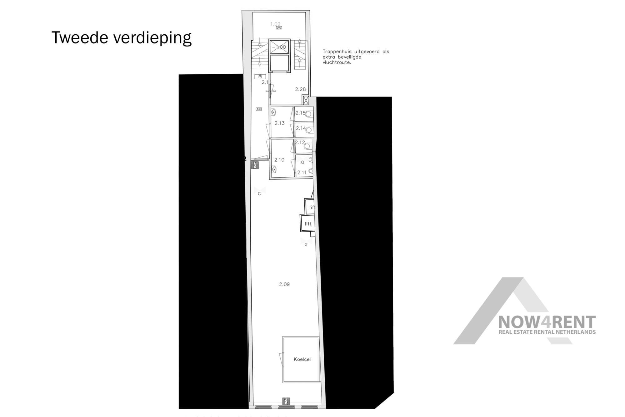 20 Damstraat 1a Plattegrond Tweede verdieping Damstraat 1a, Amsterdam